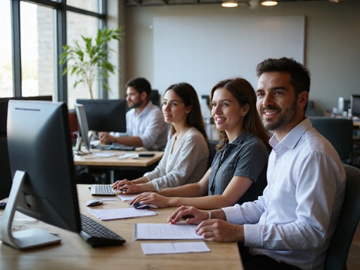 Equipo profesional de Apuestas Colombia trabajando juntos